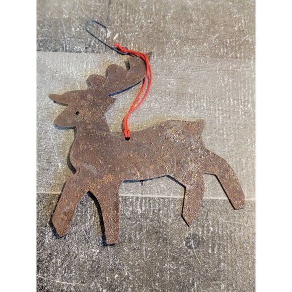 Rusted reindeer rustic ornament Xmas decor - Picture 4 of 4